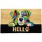Northlight Ivory and Black "Hello" Multicolor Dog Outdoor Coir Doormat 18" x 30"